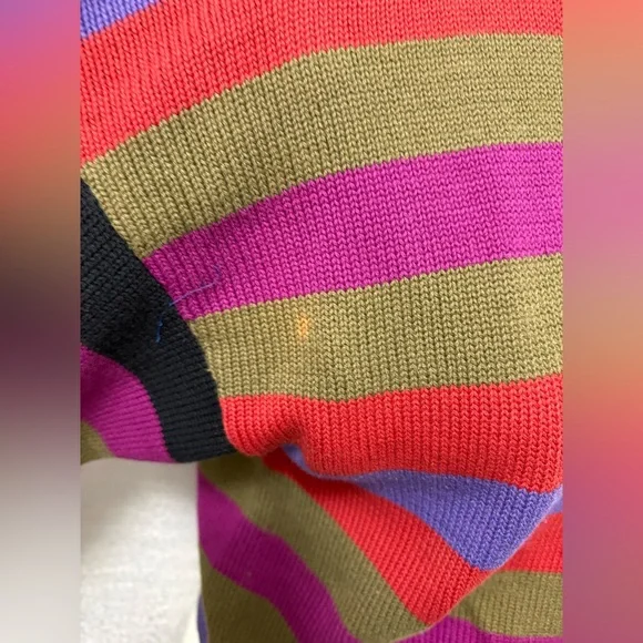 Vintage Liz Claiborne Women’s Multicolor Striped Crew Neck Sweater Size Small - Picture 5 of 11